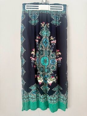 EUC As U Wish Bohemian Paisley Border Print Maxi Skirt | Hippie Chic